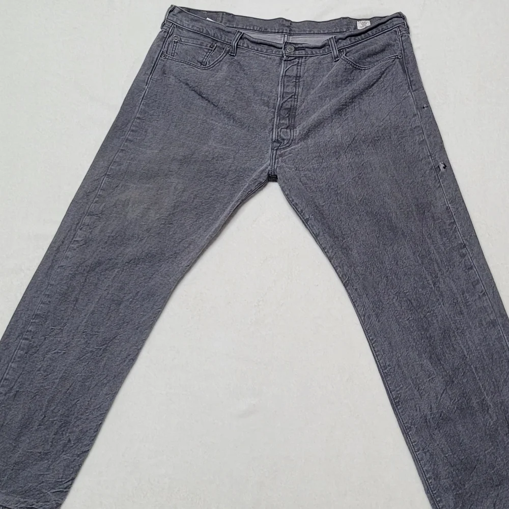 Levi's 501 White Oak Cone Denim Charcoal Gray Button-Fly Straight Leg Jeans